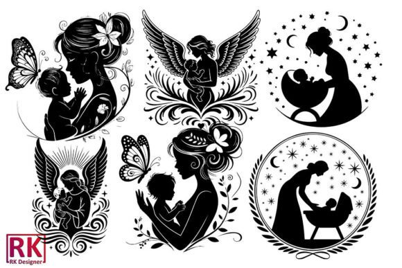 Mother’s Day Silhouette Vector Bundle - Download Now