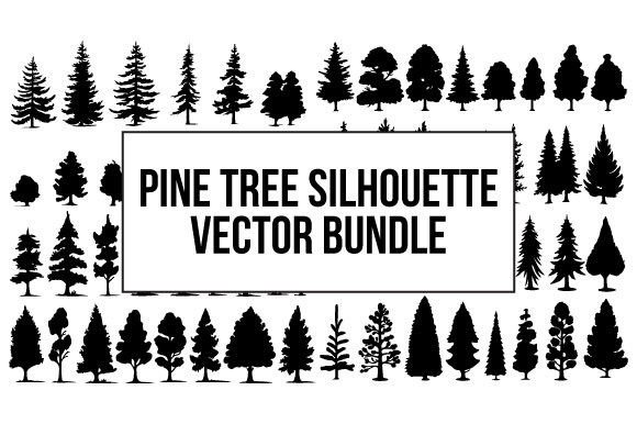 Pine Tree Silhouette Vector Bundle - Download Now