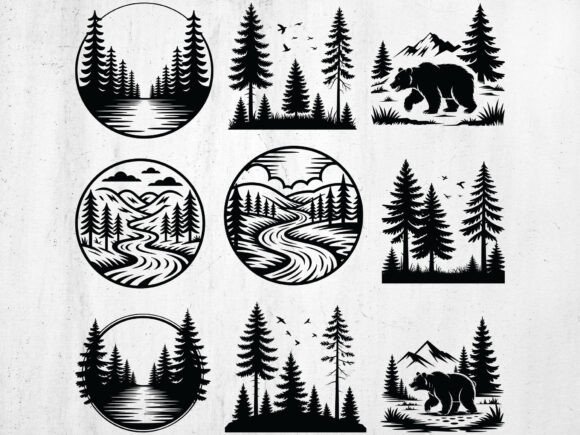 Download Forest Scene Svg Bundle,Forest Decor Svg - Forest scene svg Collection