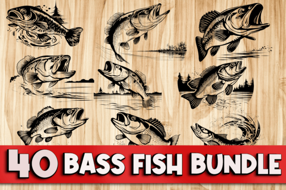 Bass Fishing Vector Bundle Svg Png Eps - Download Now