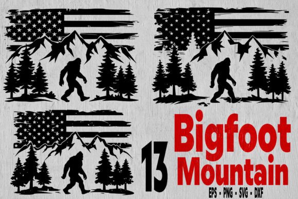 Download 13 Bigfoot Mountain SVG, American Flag - Premium Resources