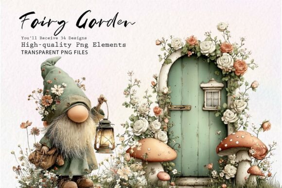 Download Whimsical Fairy Garden Clipart - Clipart Collection