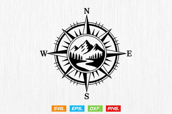 Download Compass with Mountain Svg, Compass Svg - Mountain svg Collection