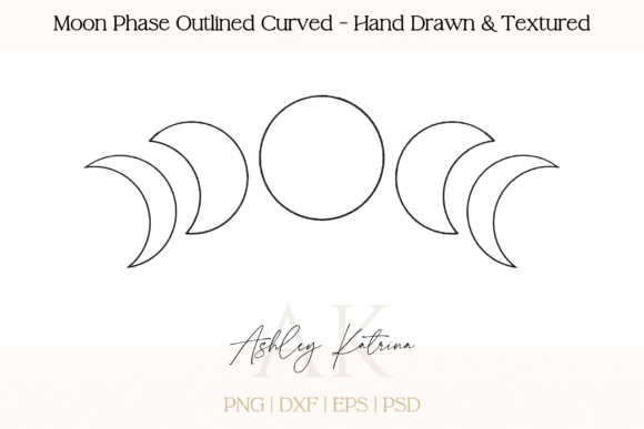 Download Moon Phase Outlined Curved - Textured - Moon phase Collection