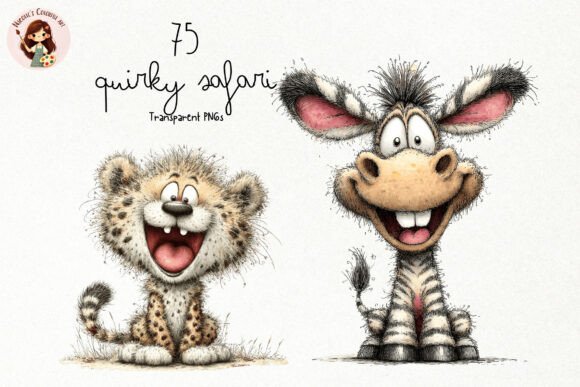 Quirky Safari Animals PNG Clipart - Download Now