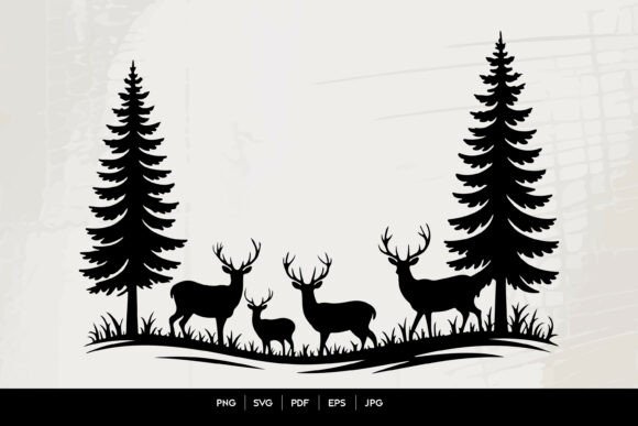 Download Deer Forest Scene SVG - Forest scene svg Collection
