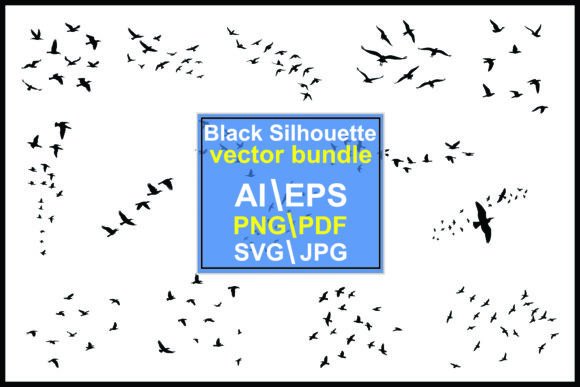 Download Flock Flying Birds Black Vector Bundle - Vector bundle Collection