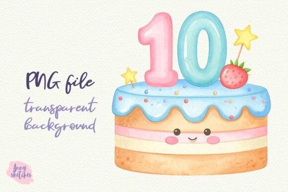 Download 10th Birthday Number 10 Cake PNG Clipart - Clipart Collection