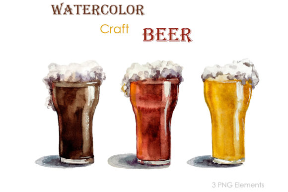 Download Watercolor Clipart Hand Painted Beer Png - Clipart Collection