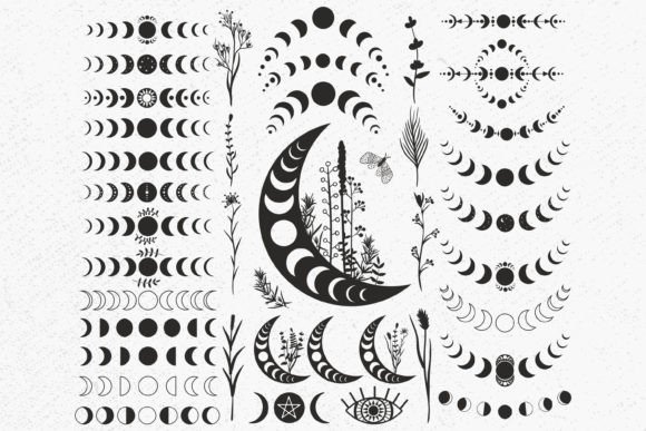 Download Moon Phase Svg Bundle, Mystic Celestial - Moon phase Collection