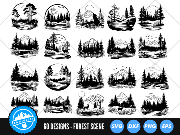 Download Forest Scene SVG Files, Forest Wildlife - Forest scene svg Collection