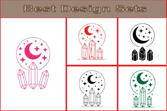 Download Celestial Crystal Moon SVG Bundle Set - Crystal moon Collection
