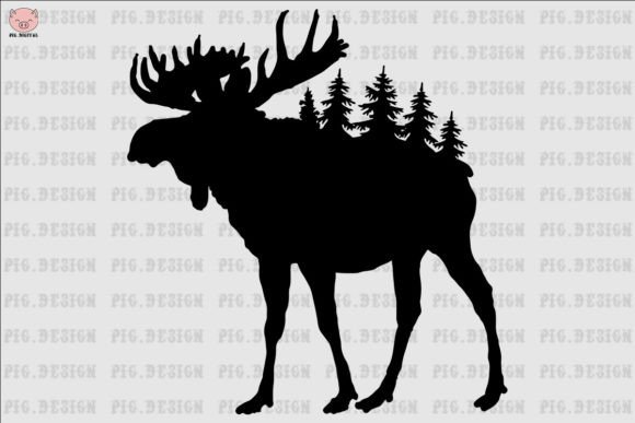 Download Moose Forest Scene Svg - Forest scene svg Collection