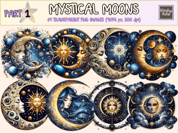 Download Mystical Moons Clipart - Clipart Collection