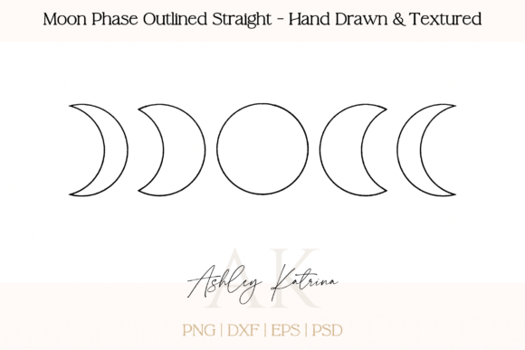Download Moon Phase Outlined Straight - Textured - Moon phase Collection