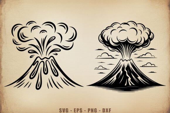 Download Volcano SVG Bundle, Lava Mountain SVG - Mountain svg Collection