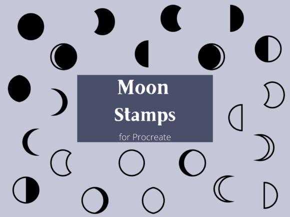 Download Moon Phase Procreate Stamp Brushes - Moon phase Collection