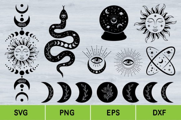 Download Mystical Bundle, Moon Phase, Celestial - Moon phase Collection