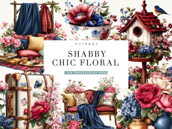 Download Shabby Chic Floral Clipart Bundle - Clipart Collection