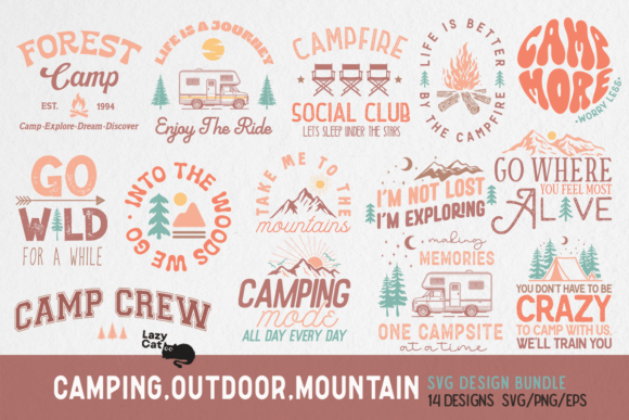Download Camping Outdoor Mountain SVG Bundle - Mountain svg Collection