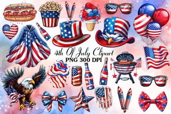 Download 4th of July Sublimation Clipart Bundle - Clipart Collection
